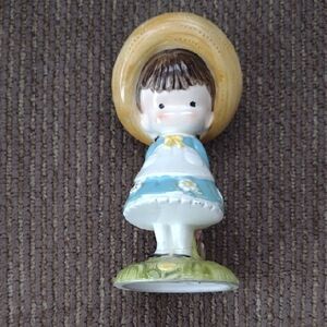 Joan Walsh Anglund Ceramic Girl Figurine with Hat Vintage 1969-73
